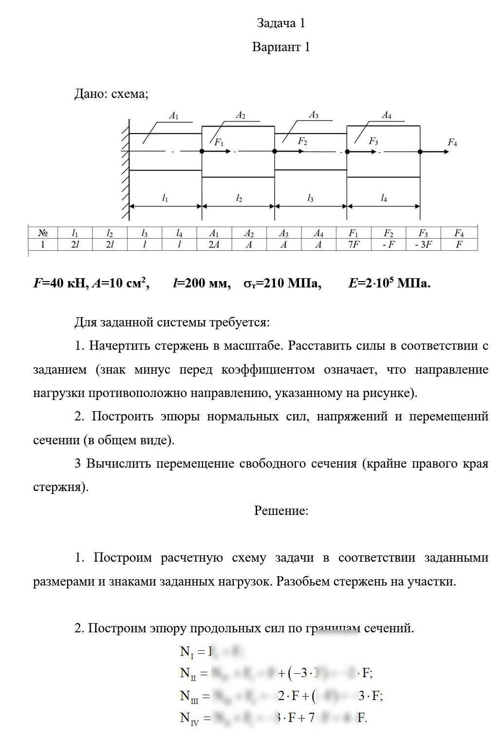 
Пример решения и оформления задачи
