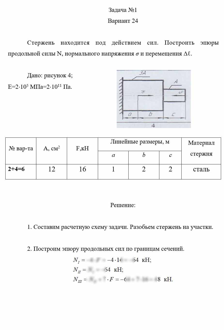 
Пример решения и оформления задачи
