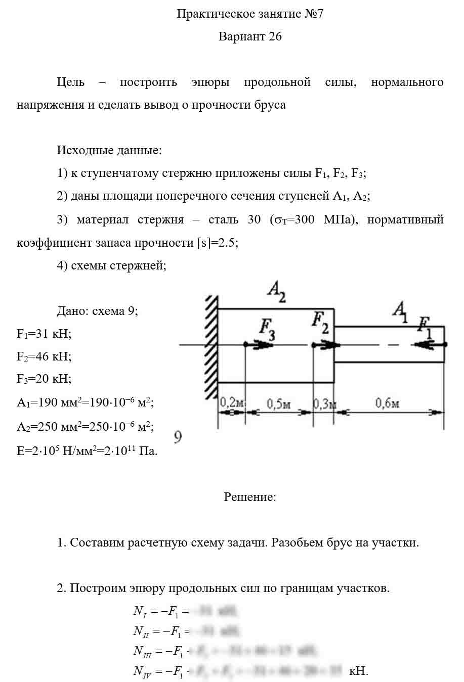 
Пример решения и оформления задачи
